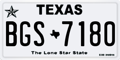 TX license plate BGS7180