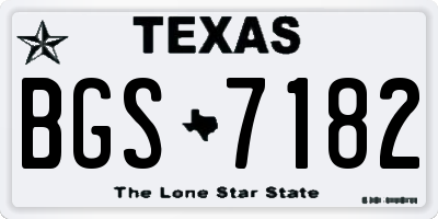TX license plate BGS7182