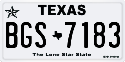 TX license plate BGS7183