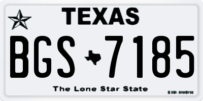 TX license plate BGS7185