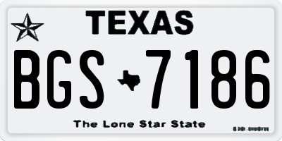 TX license plate BGS7186