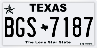 TX license plate BGS7187