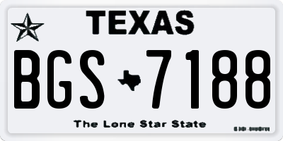 TX license plate BGS7188