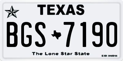 TX license plate BGS7190