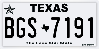 TX license plate BGS7191