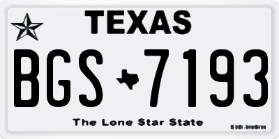 TX license plate BGS7193