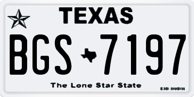 TX license plate BGS7197