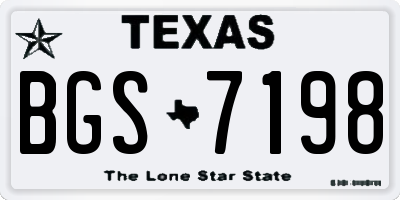 TX license plate BGS7198