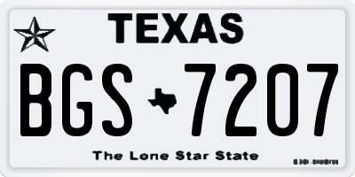 TX license plate BGS7207