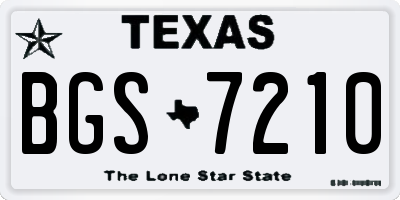 TX license plate BGS7210