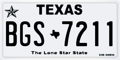 TX license plate BGS7211
