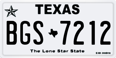 TX license plate BGS7212
