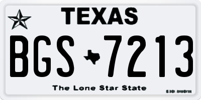 TX license plate BGS7213
