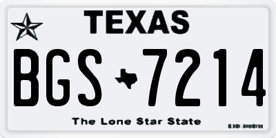 TX license plate BGS7214