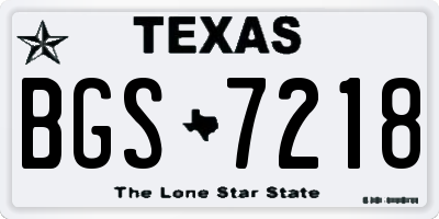 TX license plate BGS7218