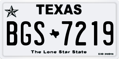 TX license plate BGS7219