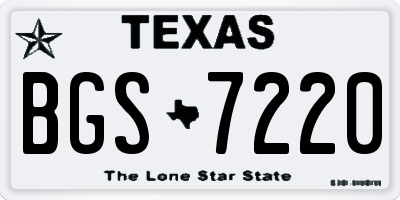 TX license plate BGS7220