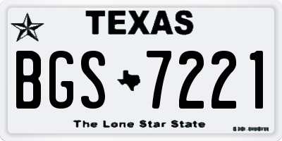 TX license plate BGS7221