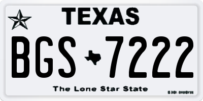 TX license plate BGS7222