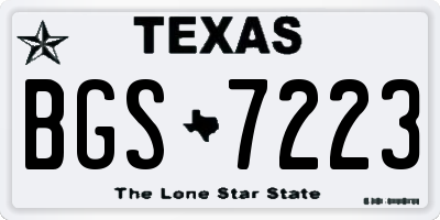 TX license plate BGS7223