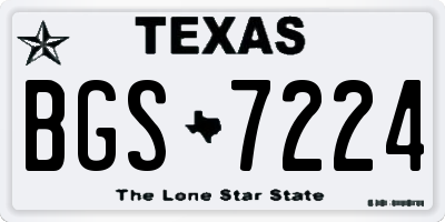 TX license plate BGS7224