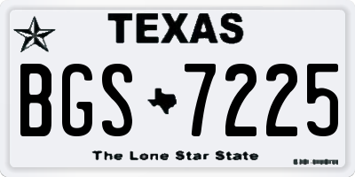 TX license plate BGS7225