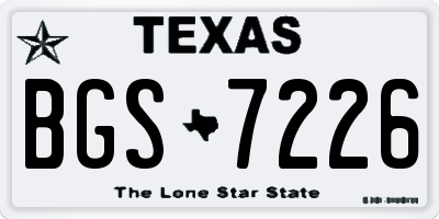 TX license plate BGS7226