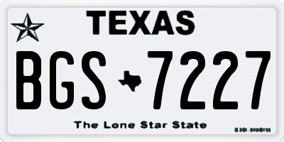 TX license plate BGS7227