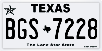 TX license plate BGS7228