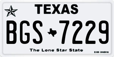 TX license plate BGS7229