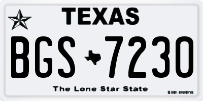 TX license plate BGS7230