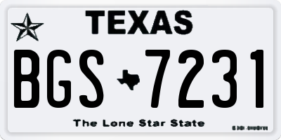 TX license plate BGS7231