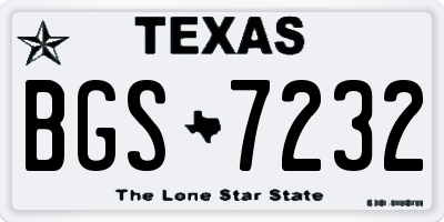 TX license plate BGS7232