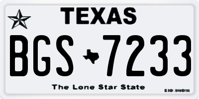 TX license plate BGS7233