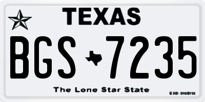TX license plate BGS7235