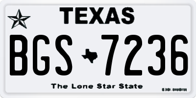 TX license plate BGS7236