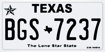 TX license plate BGS7237