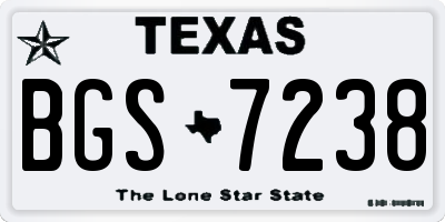 TX license plate BGS7238