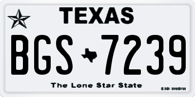 TX license plate BGS7239