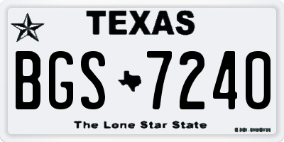 TX license plate BGS7240