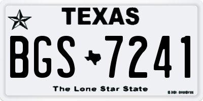 TX license plate BGS7241