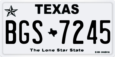 TX license plate BGS7245