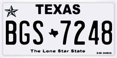 TX license plate BGS7248