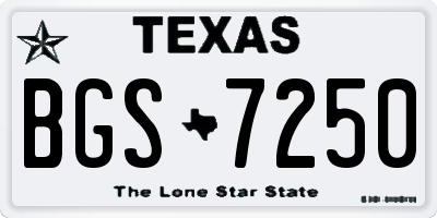 TX license plate BGS7250