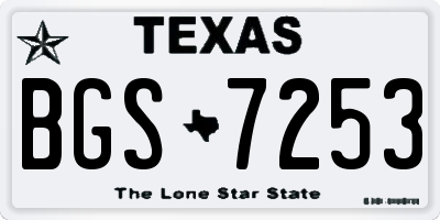 TX license plate BGS7253