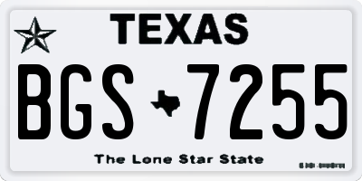 TX license plate BGS7255