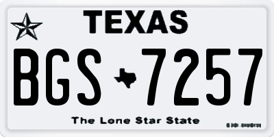 TX license plate BGS7257