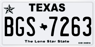 TX license plate BGS7263