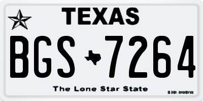 TX license plate BGS7264