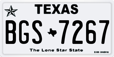 TX license plate BGS7267